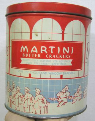 Vintage Sunshine Martini Butter Crackers Advertising Tin Little Bakers Graphics
