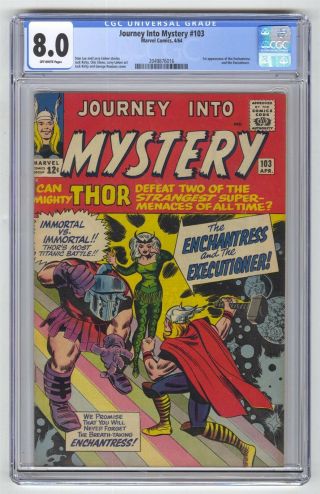 Journey Into Mystery 103 Cgc 8.  0 Marvel Thor Key 1st Enchantress