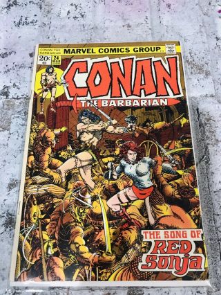 Marvel Comics Conan The Barbarian 24 1st Full Red Sonja Barry Smith Art Vf