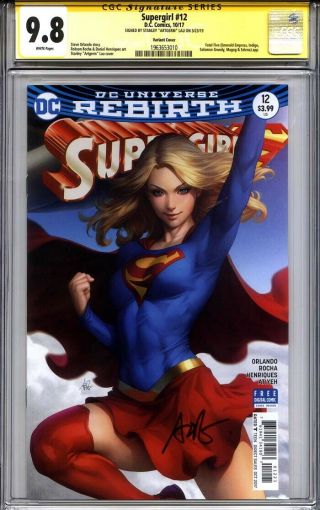 Supergirl 12 Cgc 9.  8 Ss Artgerm (artgerm Variant Cover)