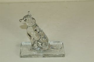 Clear Glass Dog Figurine Paperweight 2 " X 5 " X 5 " Tall