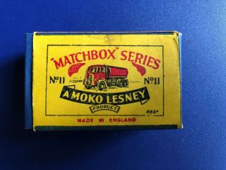 Vintage Moko Lesney Matchbox Series No.  11 Box Only For Petrol Tanker