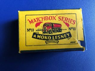 Vintage Moko Lesney Matchbox Series No.  11 Box Only for Petrol Tanker 2
