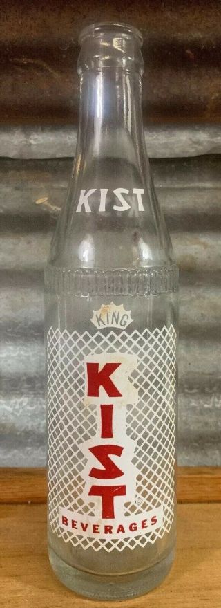 Vtg " King " Kist Beverages 10oz Glass Pop Bottle Red Rock Bottling 4 Martin Tenn