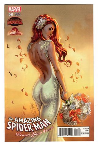 Spider - Man Renew Your Vows 1 J.  Scott Campbell Color Variant Vf - 7.  5