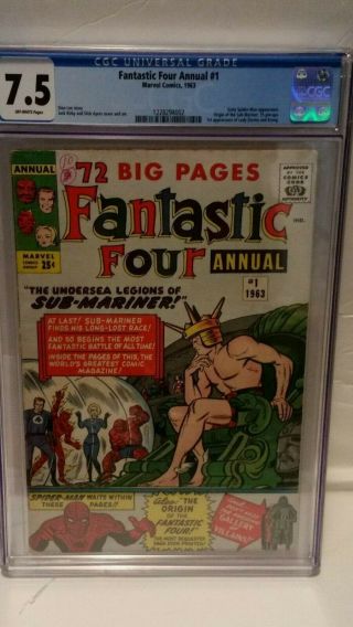 Fantastic Four Annual 1 Cgc 7.  5 Vf - Ow Spider - Man Dr.  Doom 1st Dorma Krang