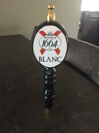 Kronenbourg 1664 Blanc Beer Tap Handle Two Sided Placard 12 " Tall