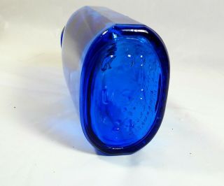 Vintage Advertising Phillips Milk Of Magnesia Embossed Blue Glass Bottle 3