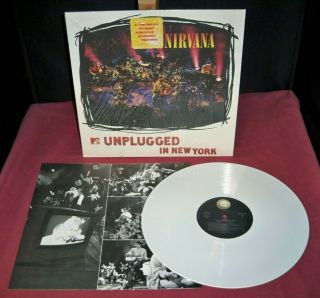 Nirvana ‎mtv Unplugged In York,  Sticker - White Vinyl Geffen Gef 24727 1994