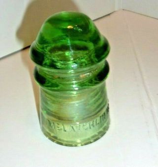 Green Mclaughlin Glass Insulator 9 Usa - 3 1/2 " X 2 "