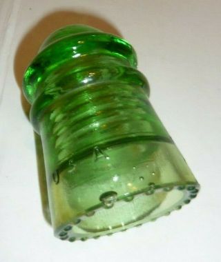GREEN MCLAUGHLIN GLASS INSULATOR 9 USA - 3 1/2 