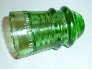 GREEN MCLAUGHLIN GLASS INSULATOR 9 USA - 3 1/2 