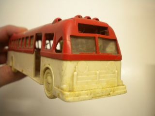 Vintage Keystone Plastic Toy Bus 7 1/2 In.  Long Gd Cond.  Not Perfect