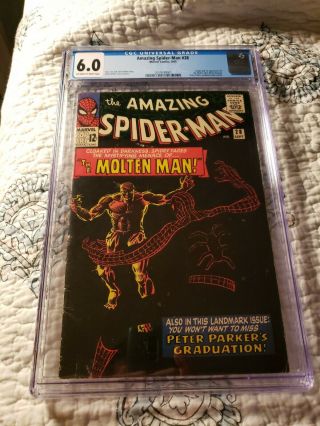 Spider - Man 28 Cgc 6.  0 1st App & Origin Of Molten Man 1965 Far From Home