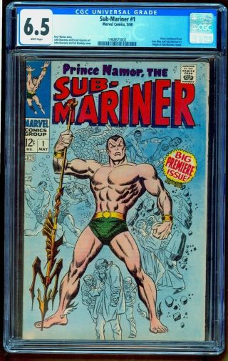 Sub - Mariner 1 Cgc 6.  5 White Pages Bright Colors No Marks Better Than Any 7.  5