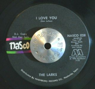 SWEET SOUL 45 - THE LARKS - I WANT YOU BACK /I LOVE YOU Nasco PROMO VG,  HEAR 2