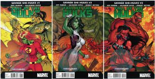 Savage She - Hulks: Fall Of The Hulks 1,  2 & 3 J.  Scott Campbell Covers