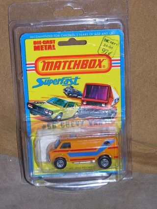 Vintage Matchbox Superfast 68 Chevy Van Blue Light Special