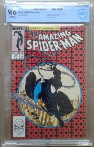 Spider - Man 300 1988 Marvel Cbcs 9.  6 White Pages First Venom Mcfarlane