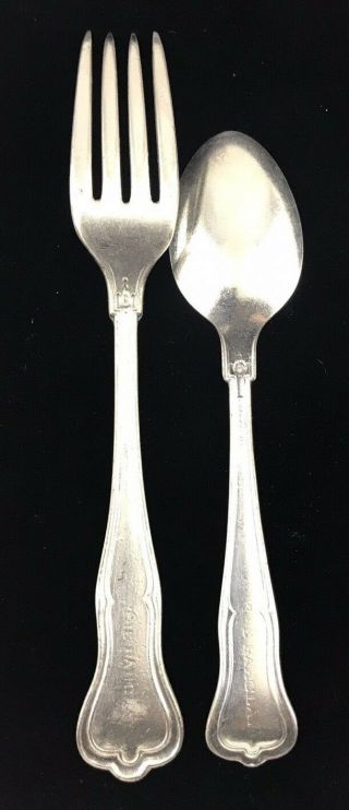 THE BARCLAY HOTEL Vtg Sliverware 1 Spoon and 1 Fork YORK CITY REED & BARTON 2