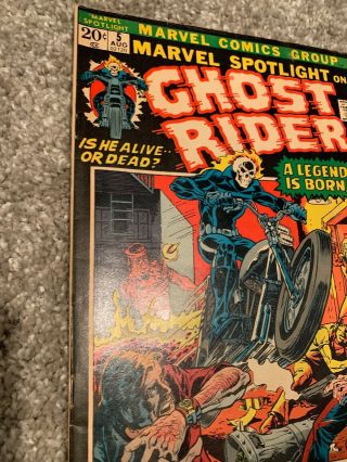 Marvel Spotlight 5 Origin & First Ghost Rider 7.  0,  F VF HIGH END BOOK 7