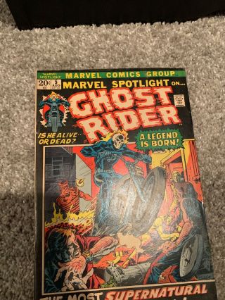 Marvel Spotlight 5 Origin & First Ghost Rider 7.  0,  F VF HIGH END BOOK 8
