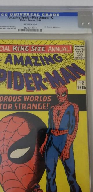 Spiderman Annual 2 CGC 5.  0 Dr.  Strange App.  1965 3