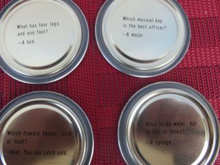 4/5 Vtg 1960 ' s Canning Lids12 w/o Package Continental Can Co Riddles Inside 4
