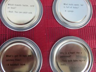 4/5 Vtg 1960 ' s Canning Lids12 w/o Package Continental Can Co Riddles Inside 5