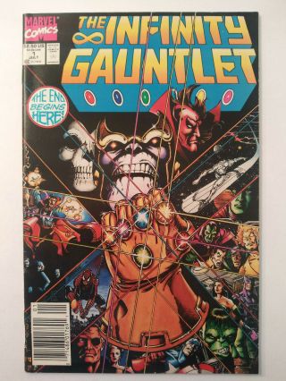 Infinity Gauntlet 1 Vf,  8.  0 8.  5 White Pages Thanos Dr.  Strange Endgame Marvel