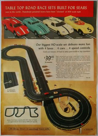 1966 Vintage PAPER PRINT AD LIONEL Pike ' s peak hill climb HO Cobra Porsche Ford 2