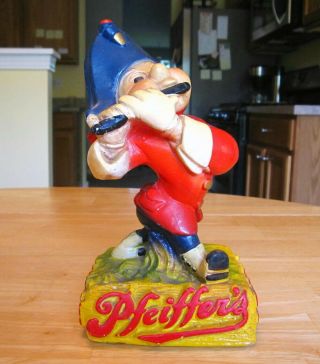 Vintage Pfeiffer Beer Chalkware Advertising Display Statue - Johnny Fifer