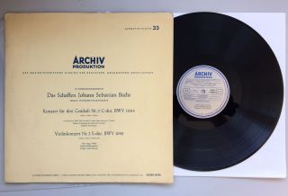 Tibor Varga J.  S.  Bach Violin Concerto No 2 Early Archiv Mono Lp