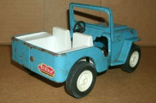 1/21 Scale Willy ' s Jeep CJ - 3B Pressed Steel Tonka Truck - Vintage 1960 ' s Toy 30 2