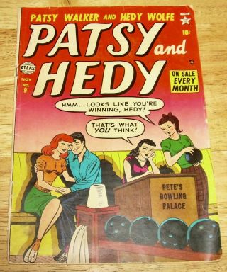 Patsy And Hedy Comics 9 Atlas/marvel Gga Scarce Good/vg Patsy Walker Millie