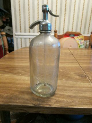 Vintage H.  Friedman Etched Seltzer Bottle Philadelphia