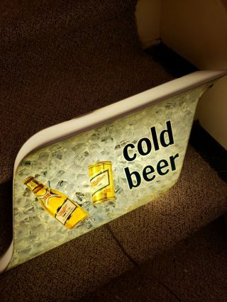 Vintage Miller High Life " Cold Beer " Lighted Sign 1979 Very Good Cond