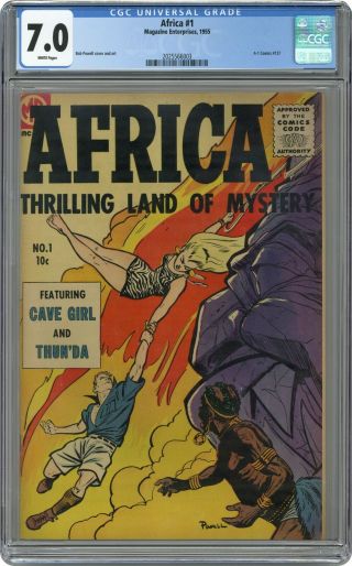 Africa Thrilling Land Of Mystery 1 1955 Cgc 7.  0 2025566003