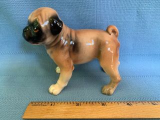 Vintage Pug Dog Figurine Japan 4.  5 " L Sad Puppy Face Vgc Porcelain Ceramic