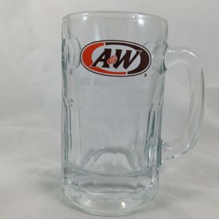 Vintage A&w Root Beer All American Food Heavy Glass Mug Large