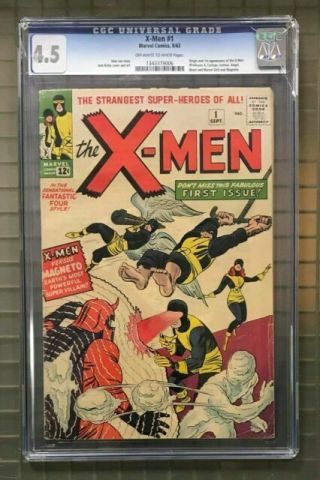 X - Men 1 Marvel Comics 1963 Cgc 4.  5 1st Appearance Professor X Cyclops Magneto
