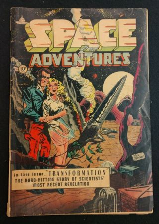 Space Adventures Charlton Sci - Fi 7 1953 Gd,  Scarce Sex Change,  Transformation