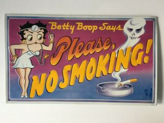 Nurse Betty Boop Says Please No Smoking Metal Sign 14.  5 " X 8.  5 " By King Features