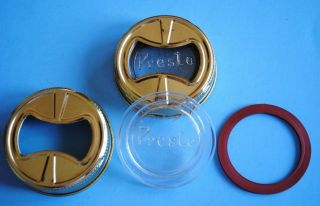 Vintage One (1) Presto Glass Top Insert Lid,  Seal & Band For Mason Canning Jar