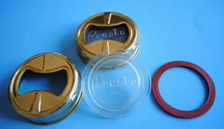 Vintage ONE (1) PRESTO GLASS TOP INSERT LID,  SEAL & BAND For Mason Canning Jar 5