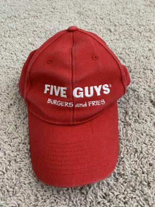 Five Guys Burgers And Fries Employee Worker Baseball Cap Hat Ship To Worldwide