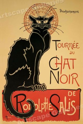 Tournee Du Chat Noir 1896 Vintage Style Cat Art Nouveau Poster - 20x30
