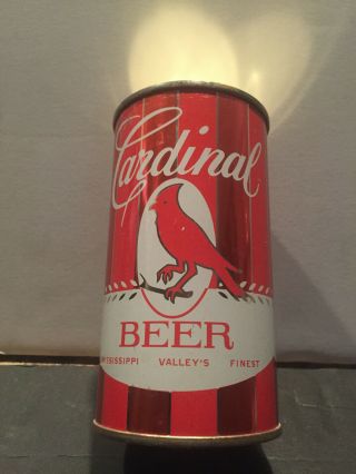 Cardinal Bottom Opened Flat Top Beer Can.  St Charles Mo.  3.  2 Lid