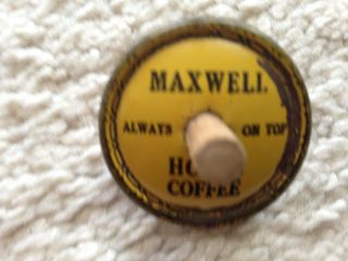 Maxwell House Coffee Premium Small Tin Spinner Top With Wood Post