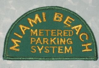 Miami Beach Metered Parking System Patch - Vintage - 3 5/8 " X 2 1/8 "